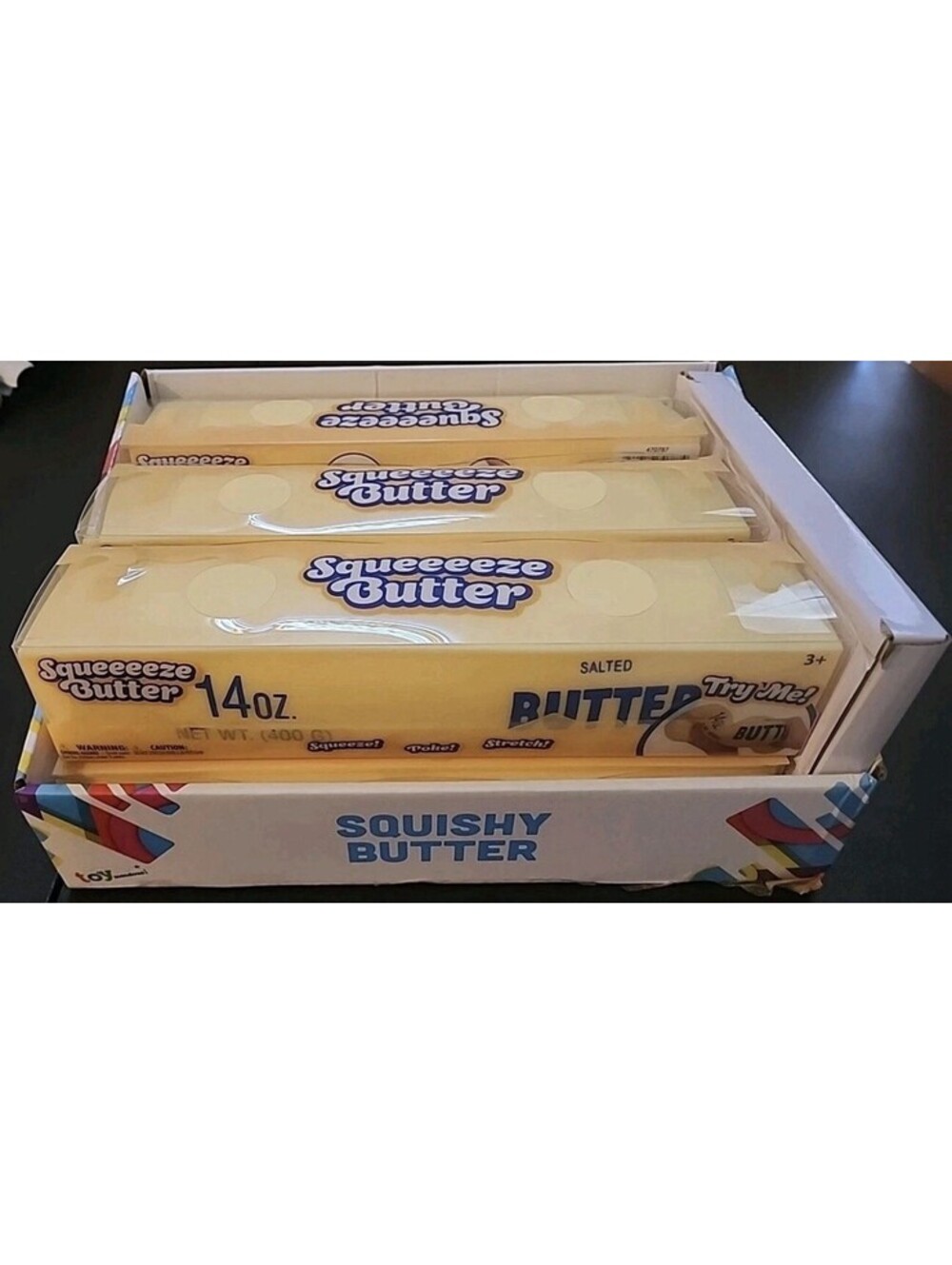 BUTTER SQUISHY  14OZ LOT OF (6) NEW IN BOX TOYMENDOUS SQUEEZE BUTTER